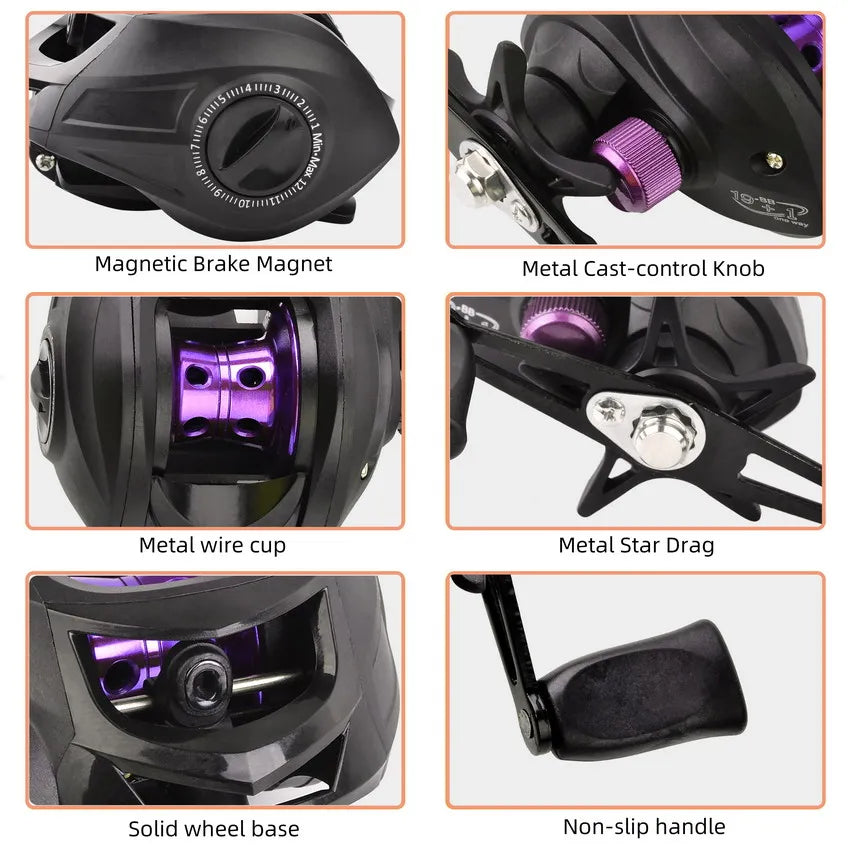 Carretilha de Pesca Baitcasting Profissional – Leve, Precisa e Alta Performance