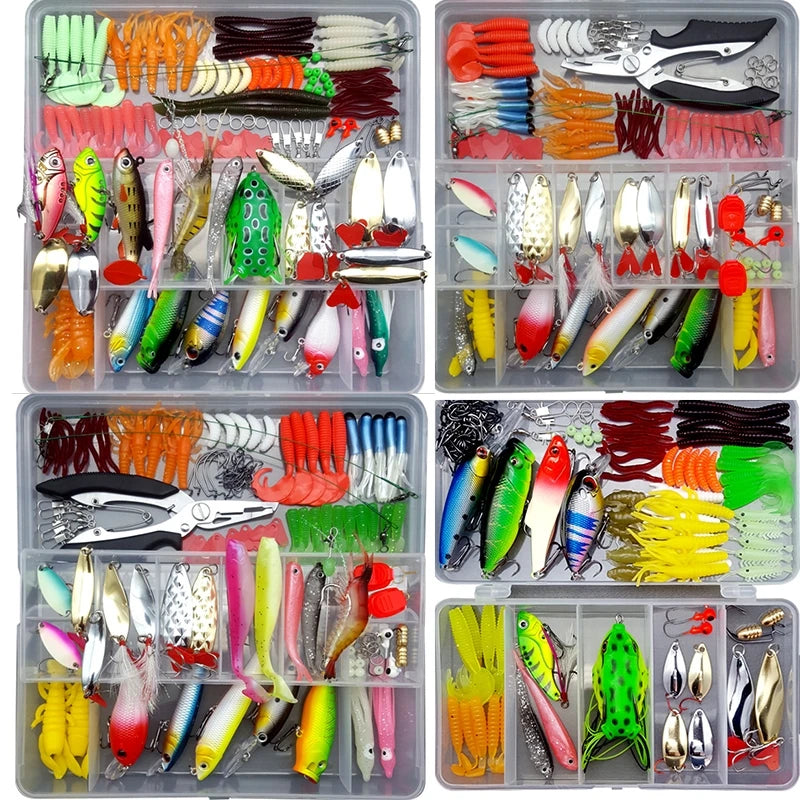 Kit de Iscas Artificiais para Pesca – 320 Peças Sortidas com Estojo Organizador