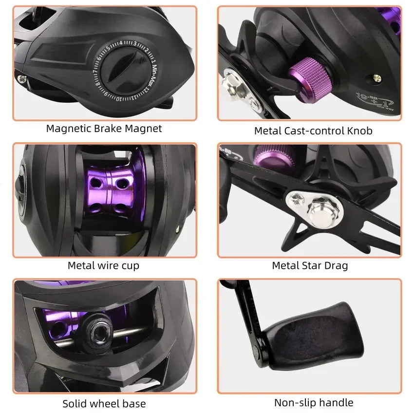 Carretilha de Pesca Baitcasting Profissional – Leve, Precisa e Alta Performance