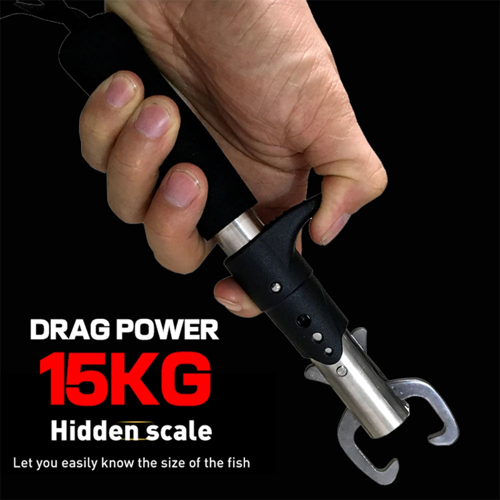 Kit Pesca Alicate Corta Linha + Pegador de Peixe com Trava